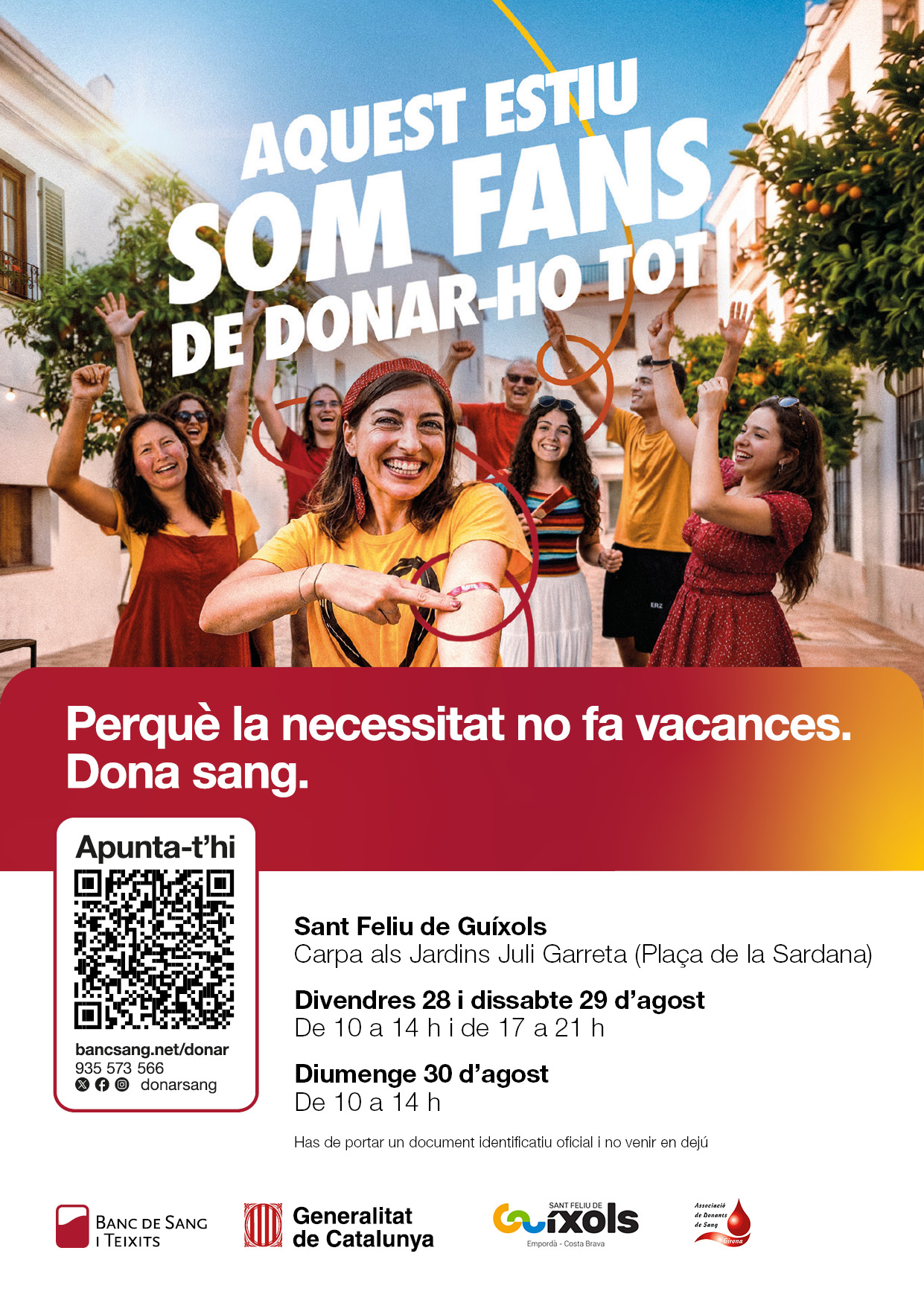 El Banc de Sang arriba a Sant Feliu de Guíxols l'últim cap de setmana d'agost