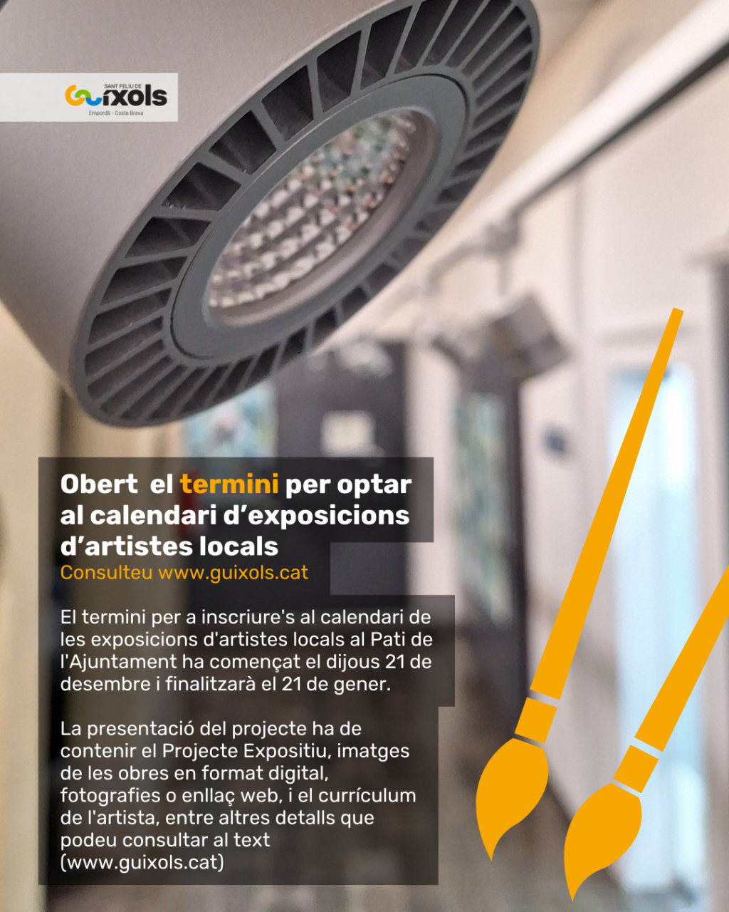 Artistes locals: comença el termini per apuntar-se al nou calendari d'exposicions a l'Ajuntament