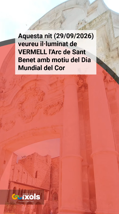 Dia Mundial del Cor - Il·luminació de l'Arc de Sant Benet - 29/09/2026