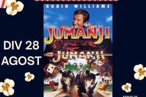 Projecció de la pel·lícula «Jumanji» a la plaça de Salvador Espriu